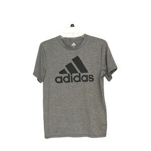 Adidas | Climalite Boys Grey T Shirt Black Logo Gray Size L 14/16